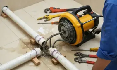 Limpieza de una caja de registro de aguas residuales